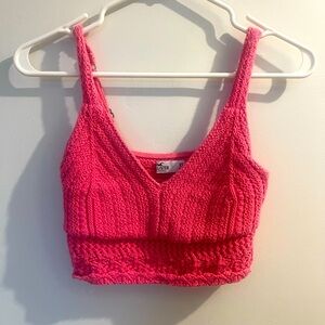 Hollister pink xs crochet top